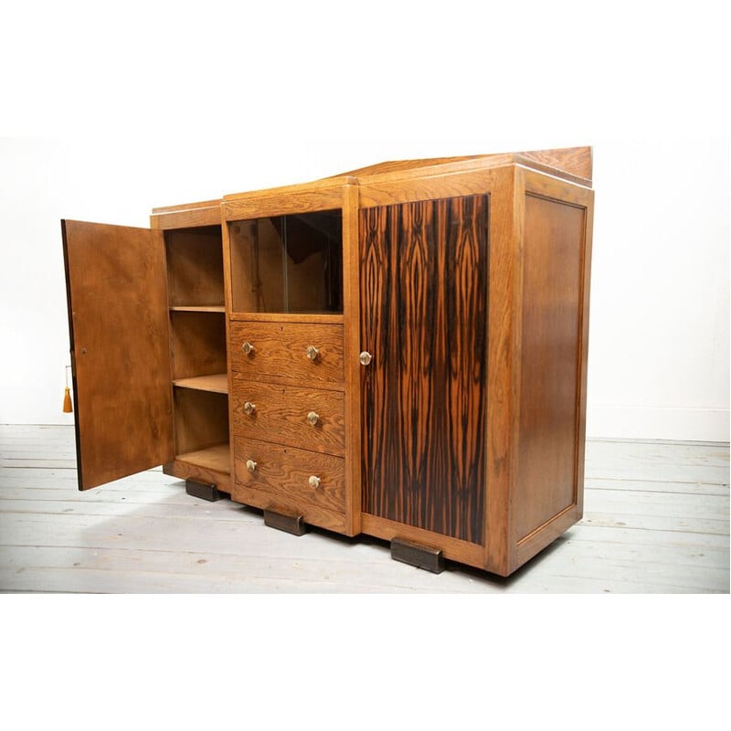 Vintage Art Deco Sideboard aus Eiche und Coromandel von der Amsterdamer Schule, Niederlande 1910