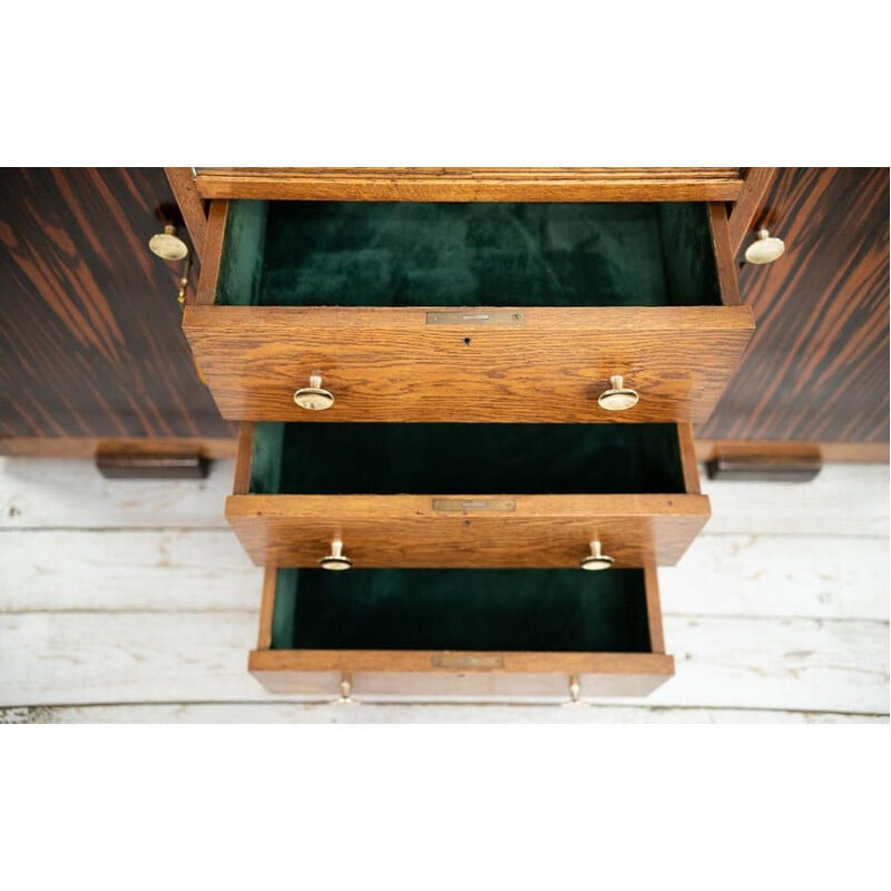 Vintage Art Deco oak and coromandel sideboard from the Amsterdam school, Netherlands 1910