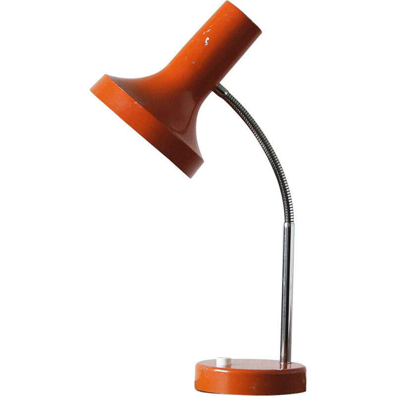 Vintage orange table lamp, 1970s