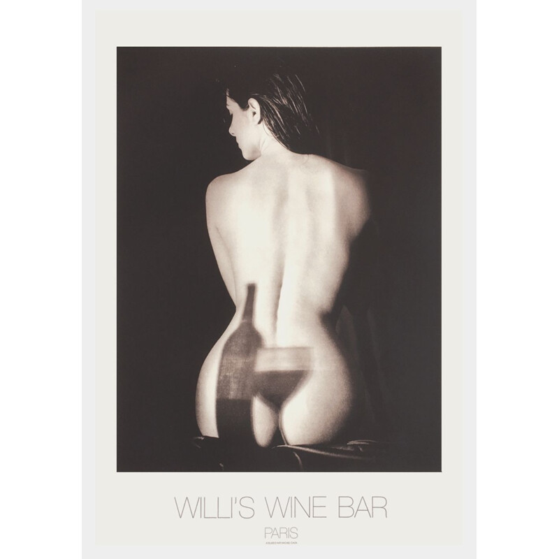 Affiche vintage "Willi's Wine Bar" par Hanabusa Lyu, 1993