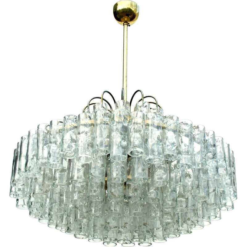 Vintage Murano glass and brass chandelier, 1970