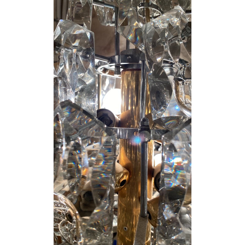Lámpara de cristal Kinkeldey vintage, 1960