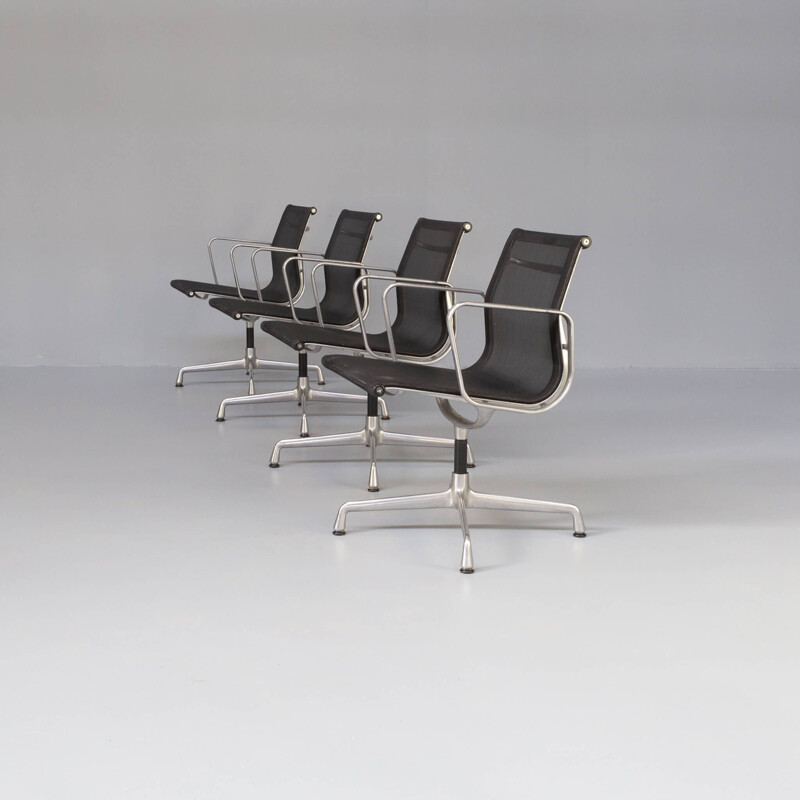 Set of 4 vintage "Ea108" office armchairs by Charles and Ray Eames for Vitra, 1958