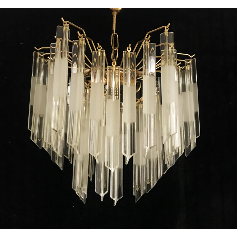 Vintage Venini Murano glass chandelier, 1970s