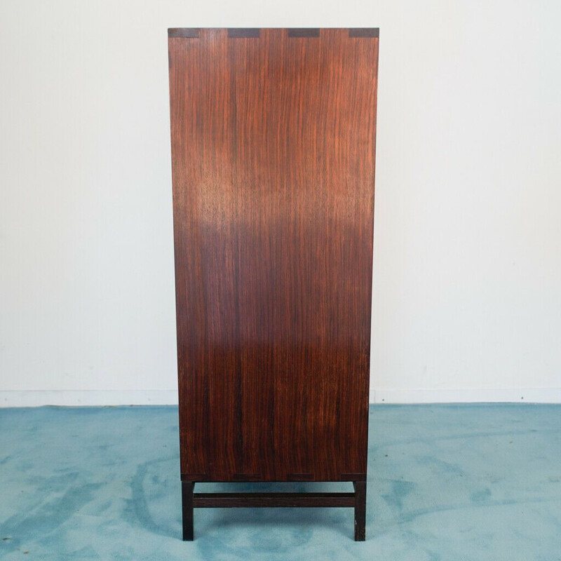 Vintage brown teak bookcase, 1970