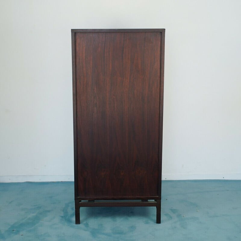 Vintage brown teak bookcase, 1970