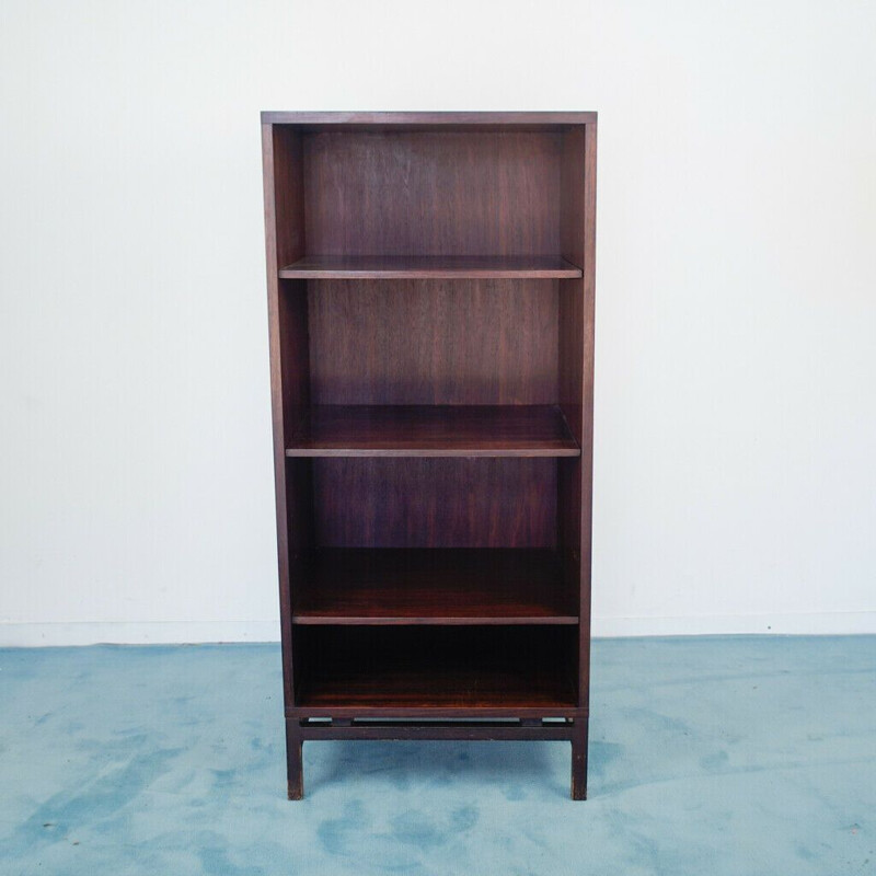 Vintage brown teak bookcase, 1970