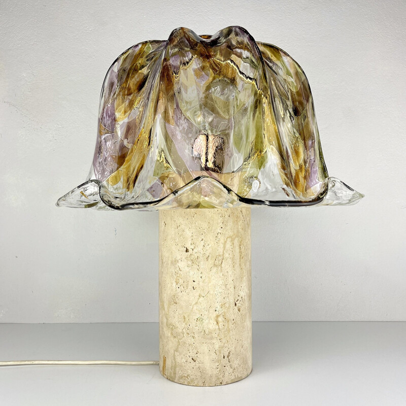 Lámpara de sobremesa vintage de cristal de Murano de La Murrina, Italia 1980