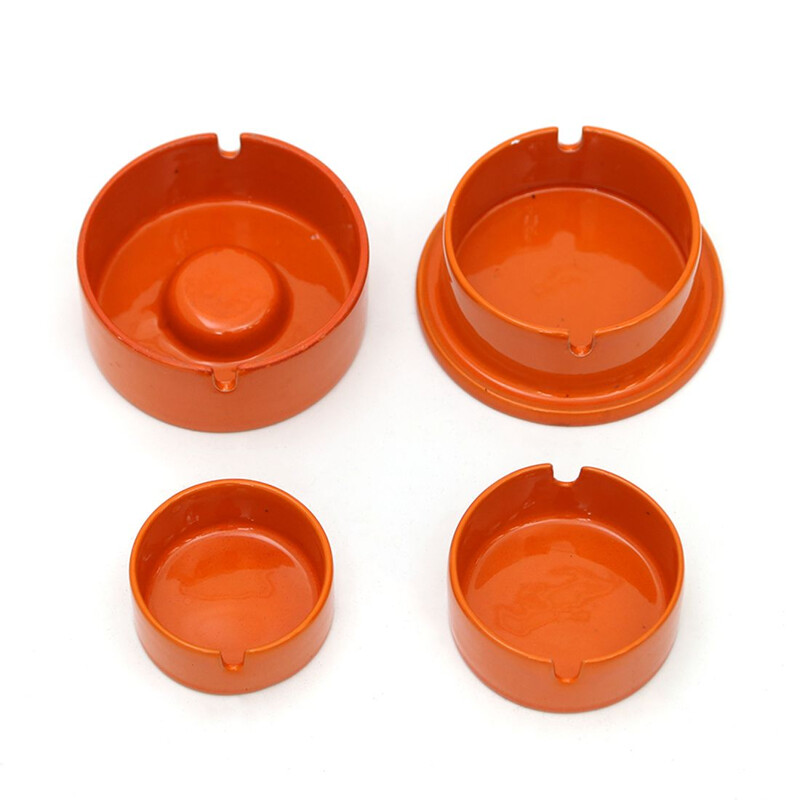 Set of 4 vintage stackable ashtrays by Ambrogio Pozzi for Ceramica Franco Pozzi, 1960s