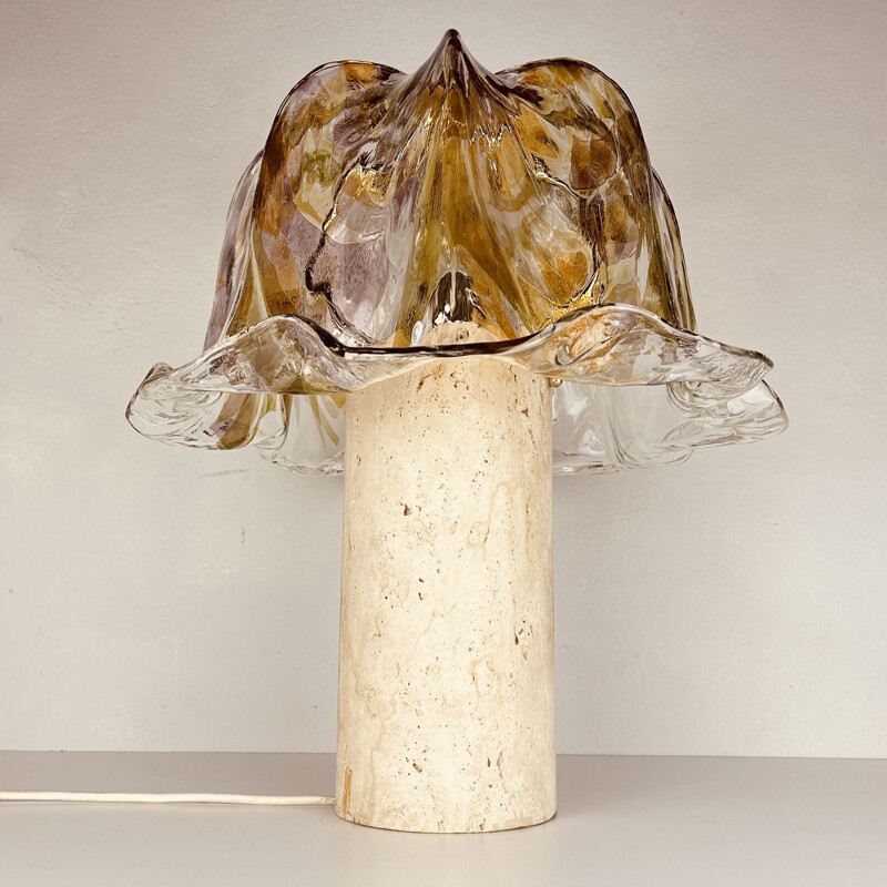 Lampada da tavolo in vetro di Murano vintage di La Murrina, Italia 1980