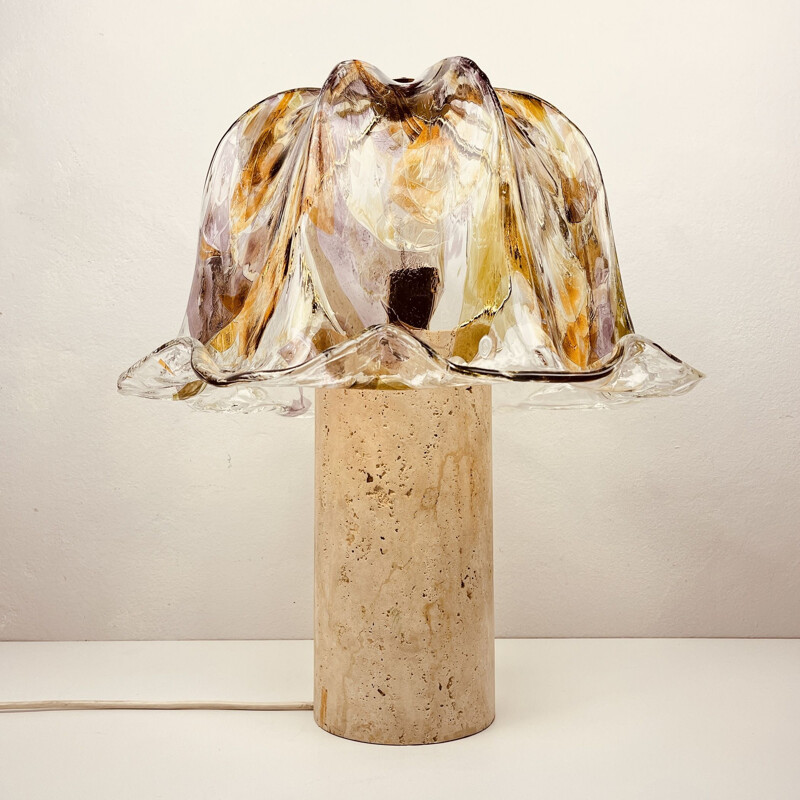 Lampe de table vintage en verre de Murano par La Murrina, Italie 1980