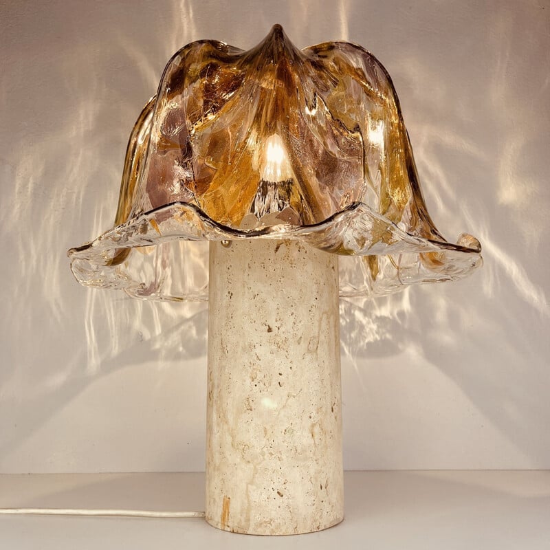 Lampada da tavolo in vetro di Murano vintage di La Murrina, Italia 1980