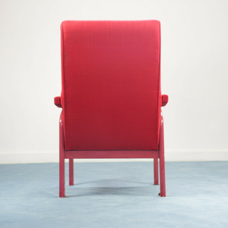 Vintage reclining red armchair, 1970s