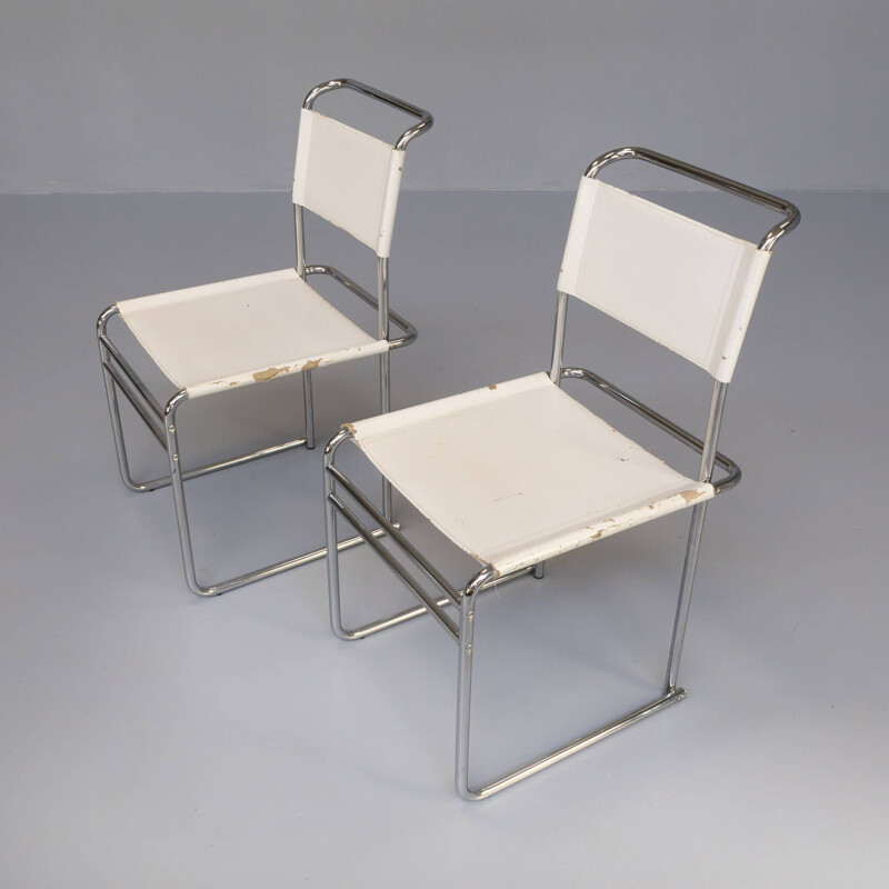 Set of 6 vintage tubular steel model B5 dining chairs by Marcel Breuer