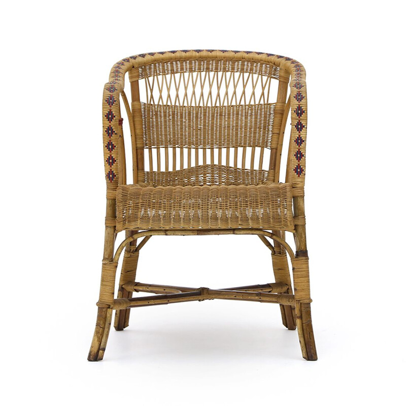 Vintage rattan armchair, 1930s