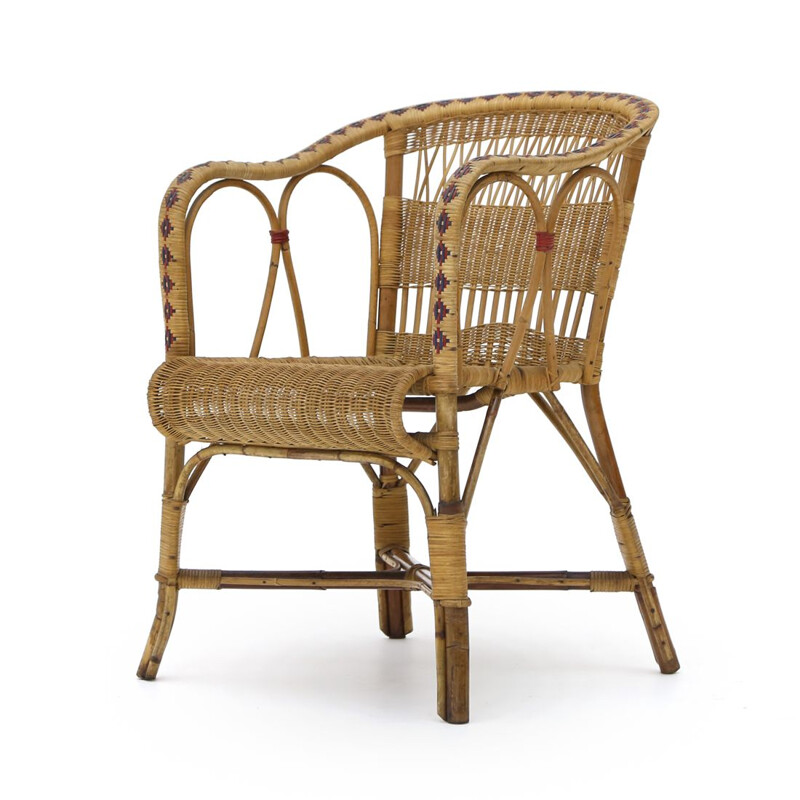 Vintage rattan armchair, 1930s