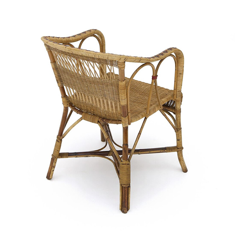 Vintage rattan armchair, 1930s