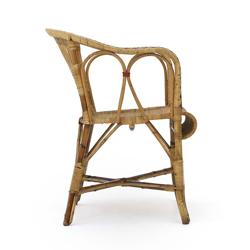 Vintage rotan fauteuil, 1930