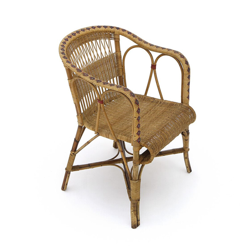 Vintage rattan armchair, 1930s