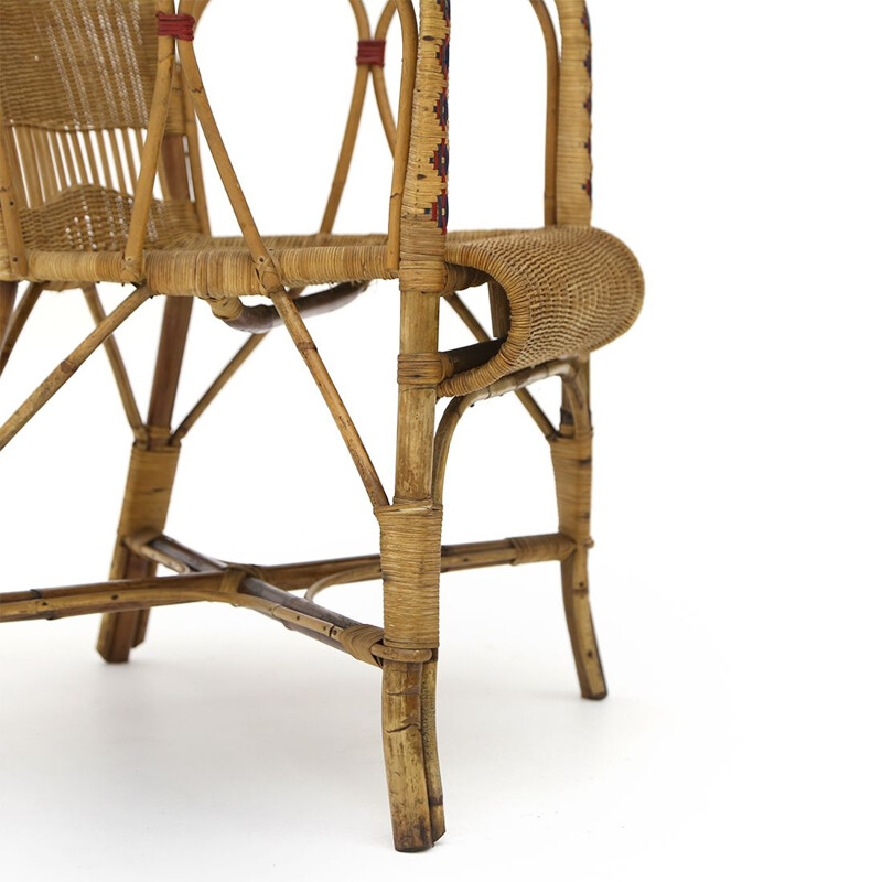 Vintage rattan armchair, 1930s