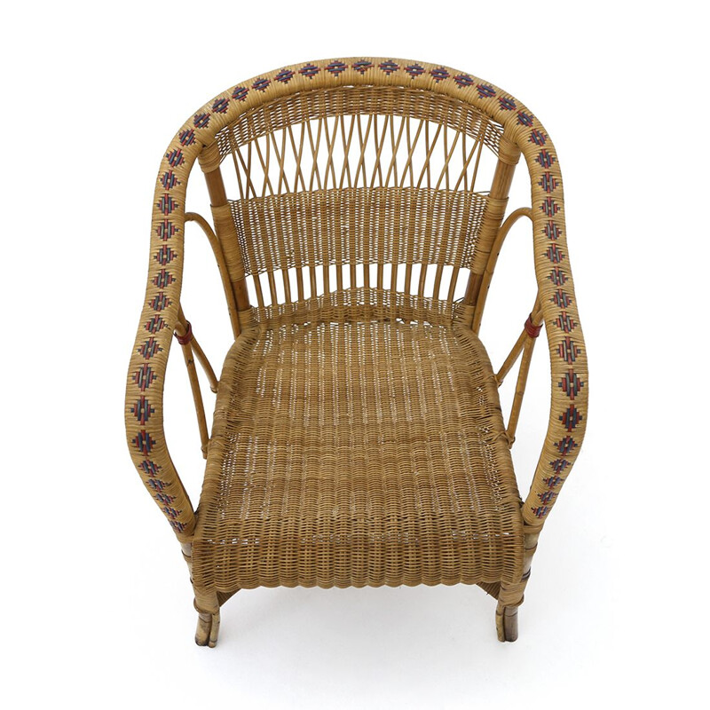 Poltrona vintage in rattan, 1930