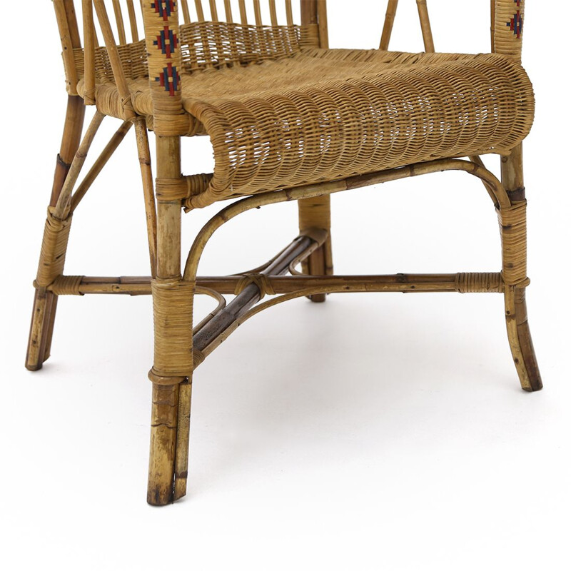 Vintage rattan armchair, 1930s