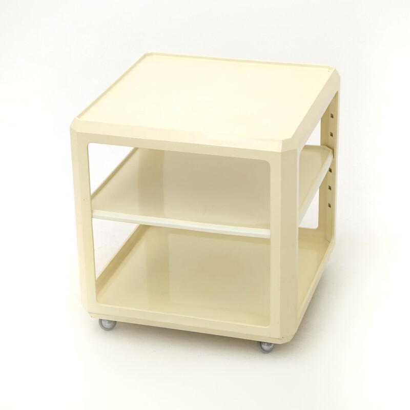 Vintage witte absint trolley van Alberto Rosselli voor Kartell, 1960