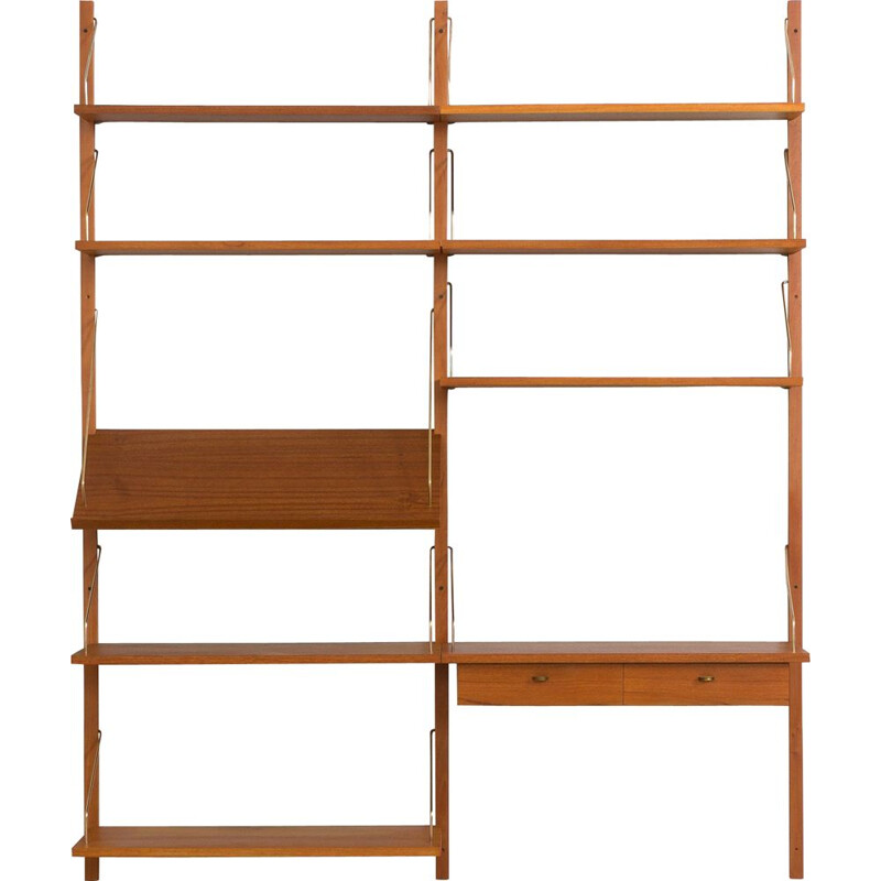 Danish mid century two bay wall unit, 1960s