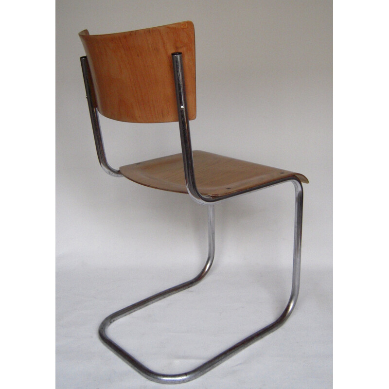 Chaise en hêtre "S43" Thonet, Mart STAM - 1930