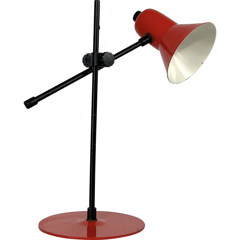 Lampe de table vintage rouge par Veneta Lumi, Italie 1970