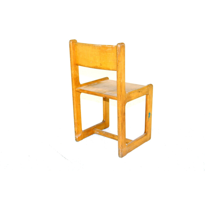 Scandinavian vintage children's chair in beechwood, Sweden 1960