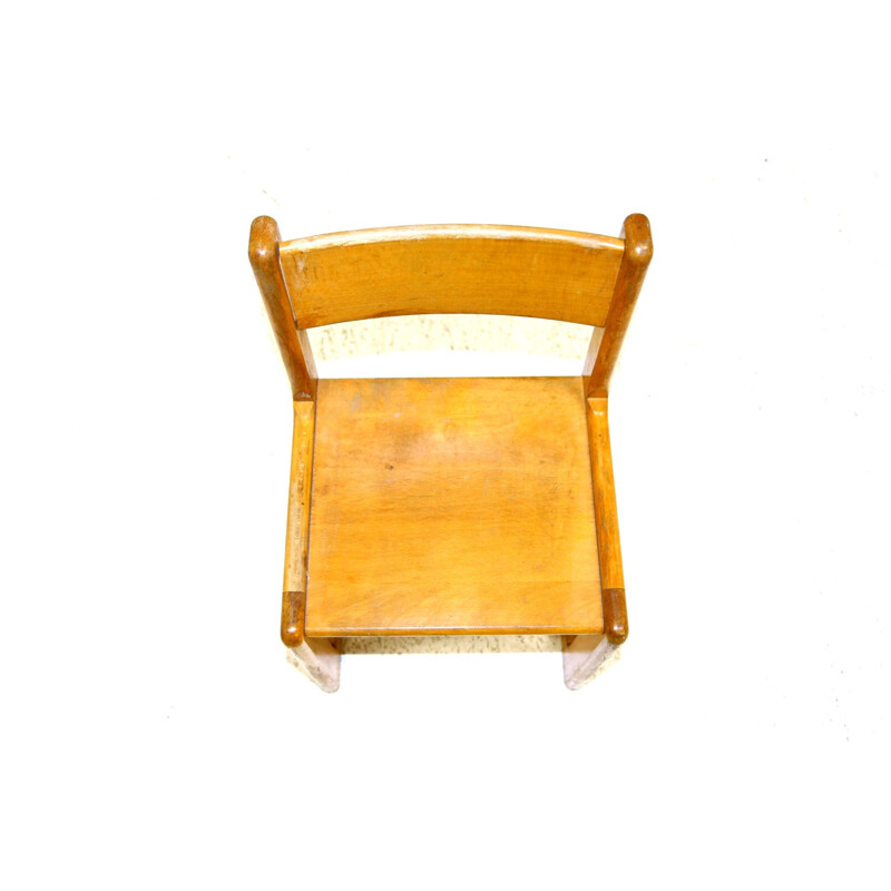 Scandinavian vintage children's chair in beechwood, Sweden 1960