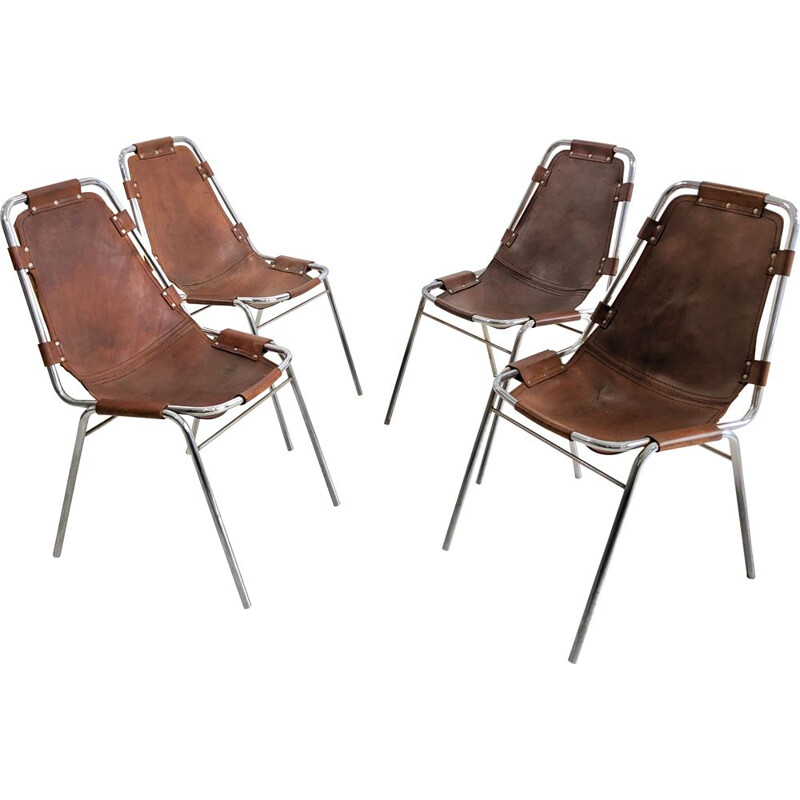 4 Vintage-Stühle von Charlotte Perriand für Les Arcs