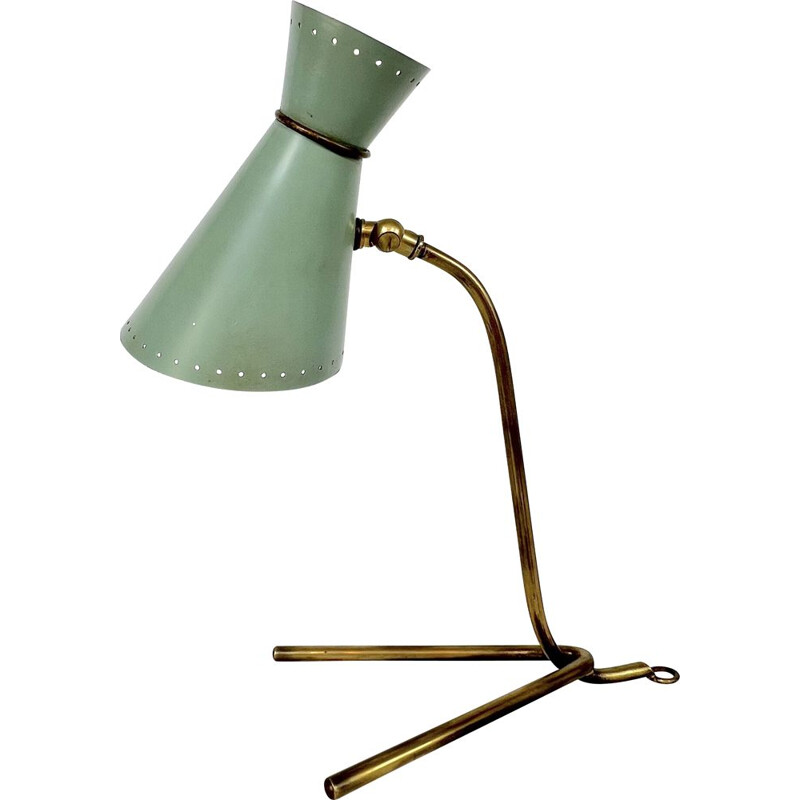 Stilnovo messing tafel- of wandlamp, 1950
