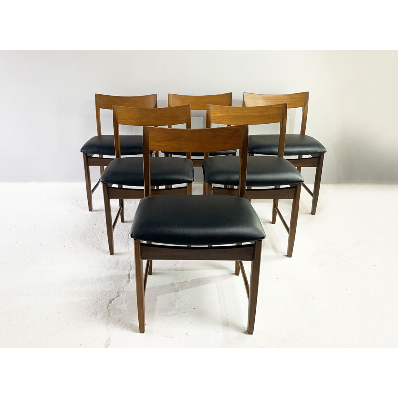 Ensemble de 6 chaises danoises vintage, 1960