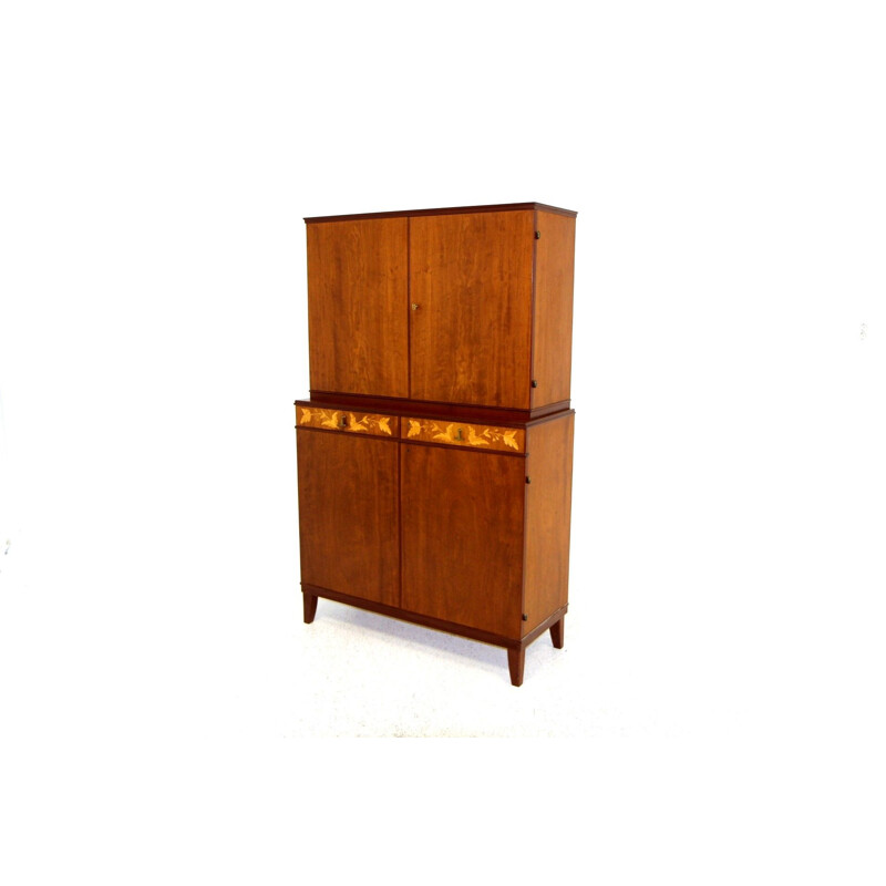 Vintage mahogany cabinet by Carl Malmsten for Joc, 1970s