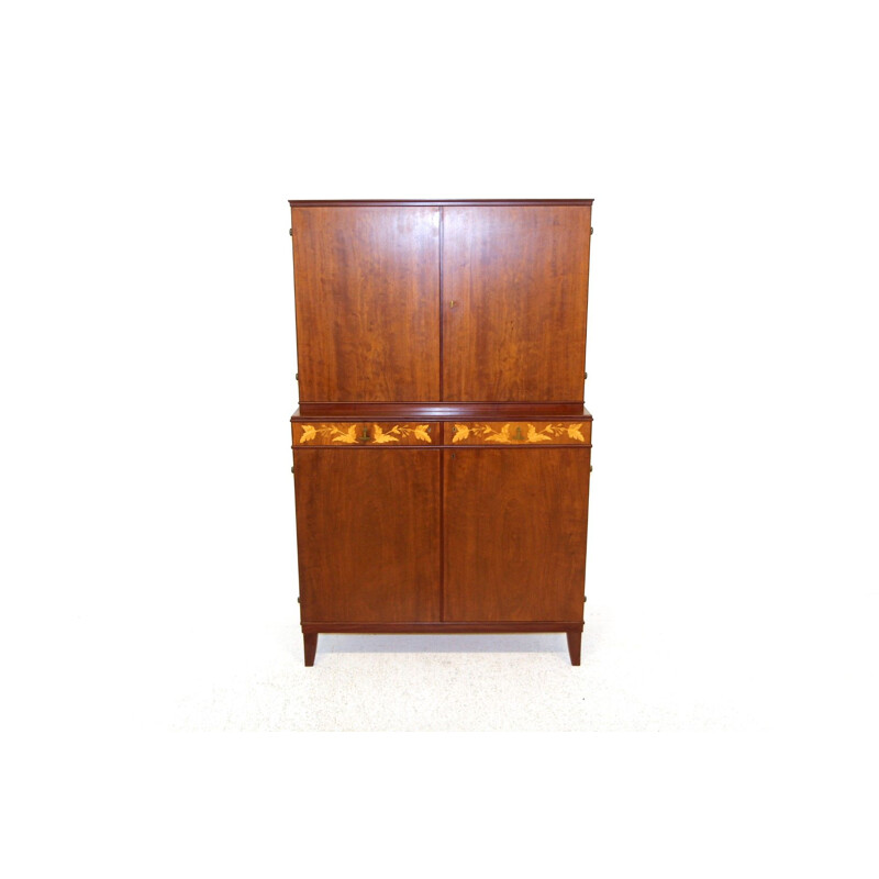 Vintage mahogany cabinet by Carl Malmsten for Joc, 1970s