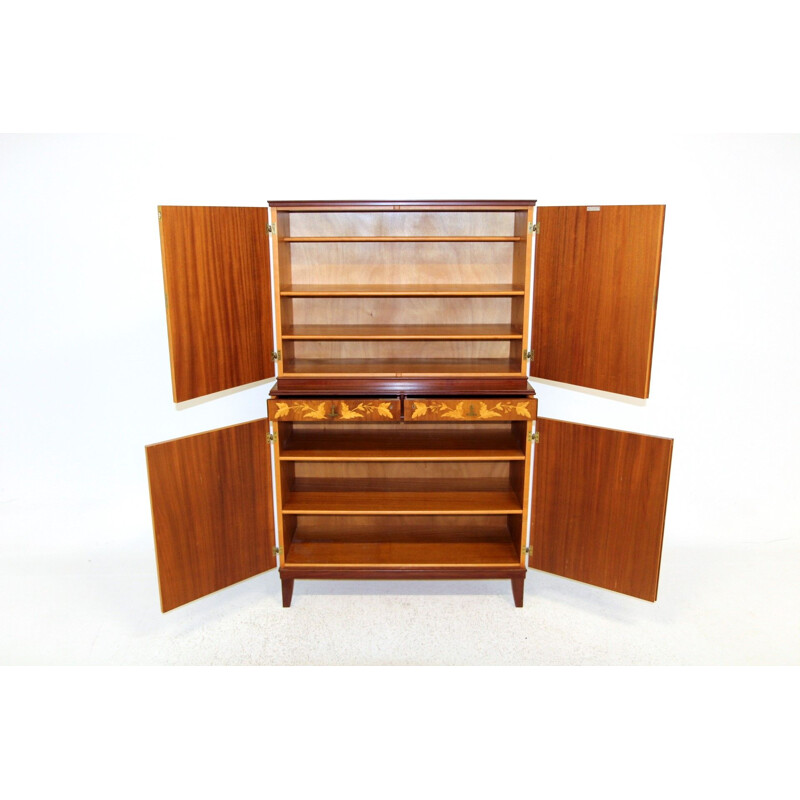 Vintage mahogany cabinet by Carl Malmsten for Joc, 1970s