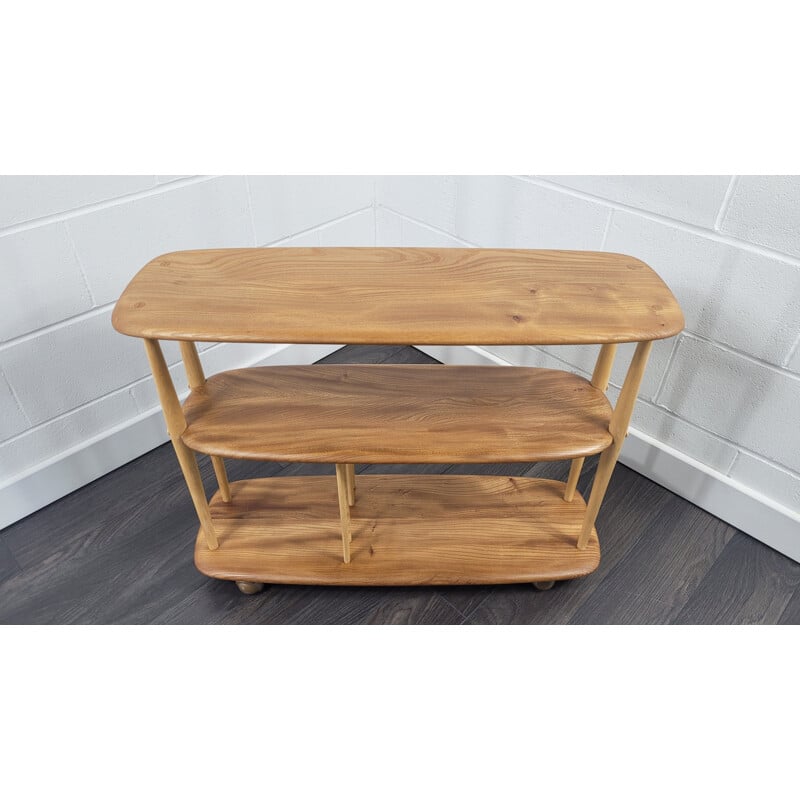 Vintage trolley in elmwood & beech wood by Ercol, 1960s