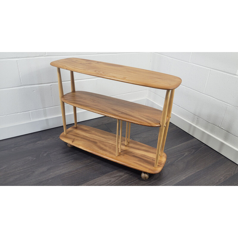 Vintage trolley in elmwood & beech wood by Ercol, 1960s