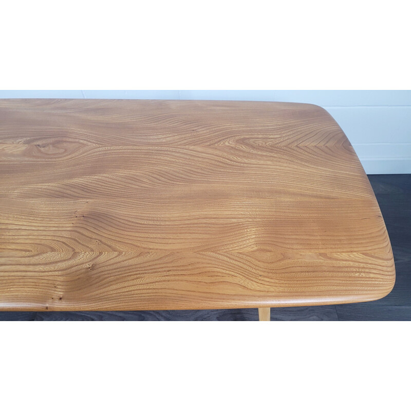 Table vintage en bois d'orme Plank par Ercol, 1960