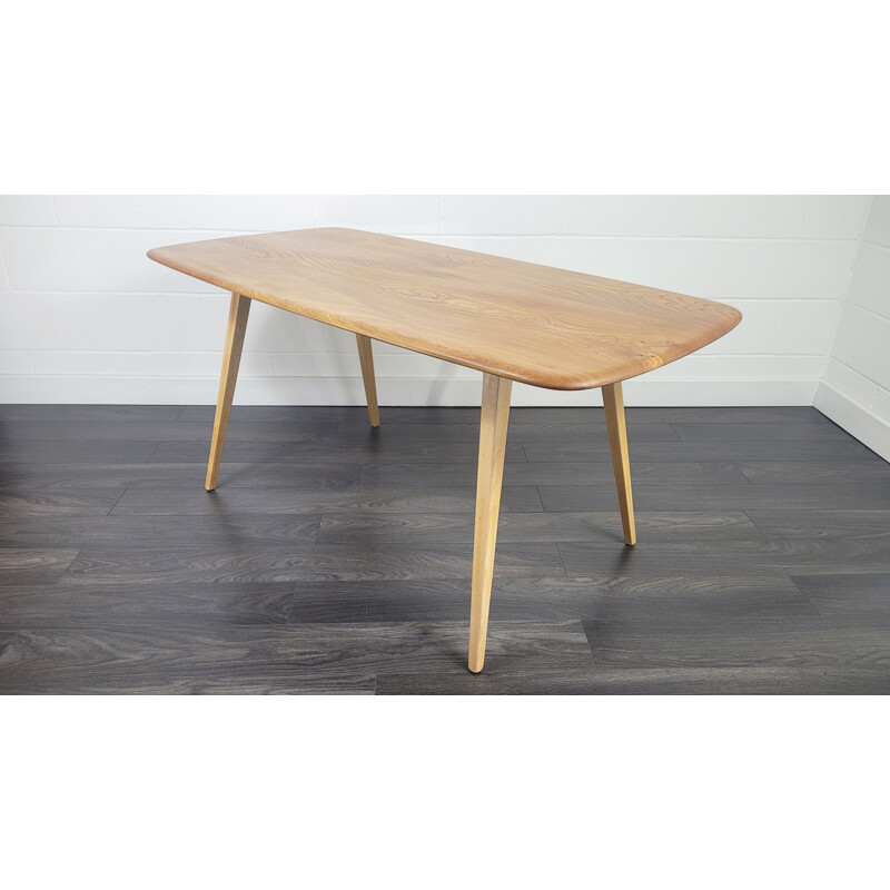 Table vintage en bois d'orme Plank par Ercol, 1960