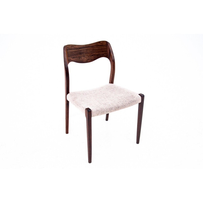 Set of 6 vintage Danish chairs model 71 by Niels O. Møller, 1960s