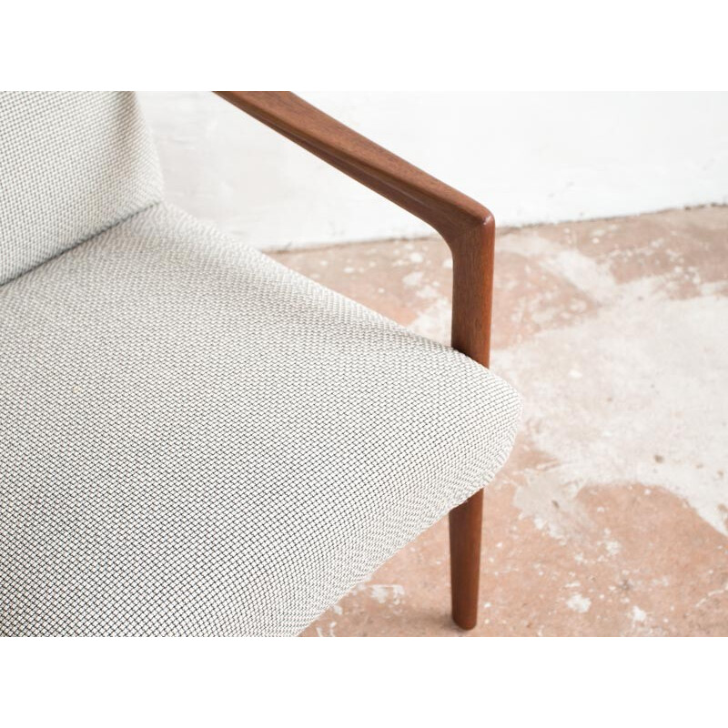 Danish easy chair in teak with new Kvadrat fabric - 1960s