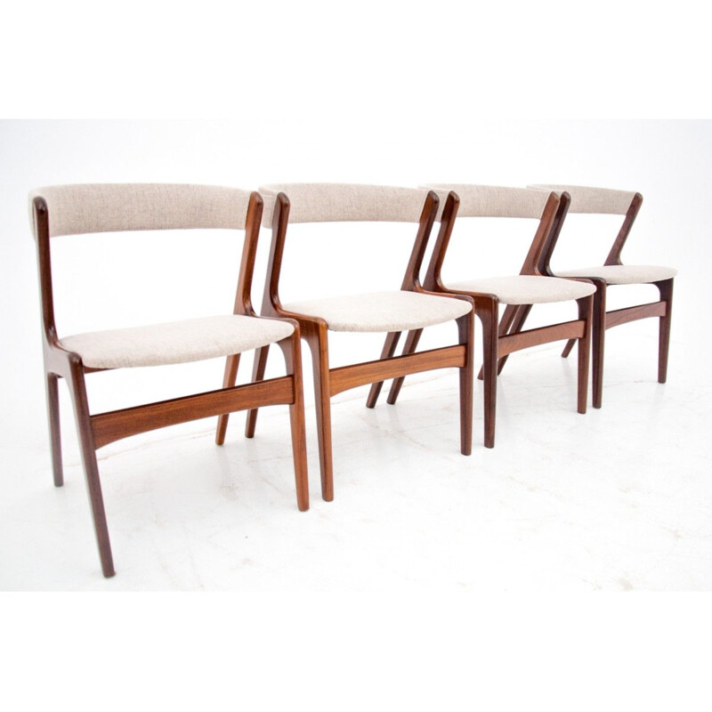 4 chaises de salle à manger vintage modele T21 Fire de Korup Stolefabrik, Danemark 1960