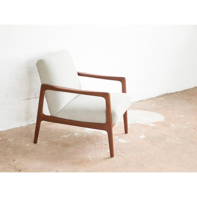 Danish easy chair in teak with new Kvadrat fabric - 1960s