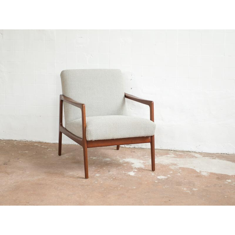 Danish easy chair in teak with new Kvadrat fabric - 1960s