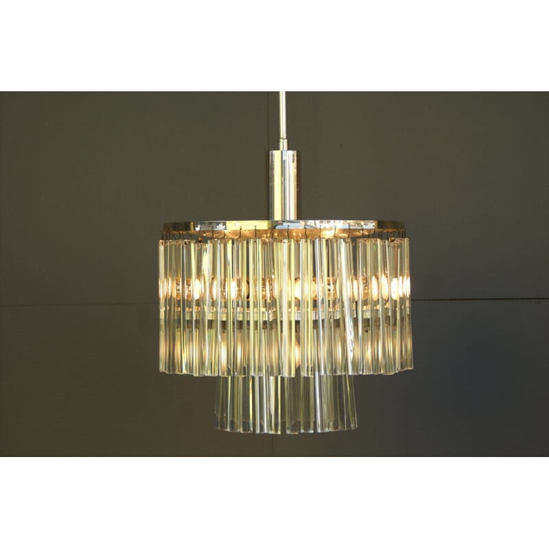 Vintage Trilobo chandelier in Murano crystal glass