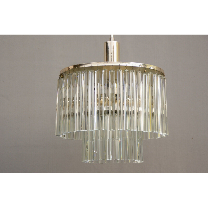 Vintage Trilobo chandelier in Murano crystal glass