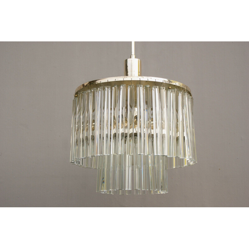 Vintage Trilobo chandelier in Murano crystal glass